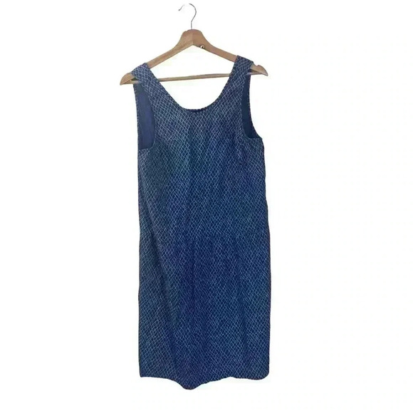 Ilana Kohn Samet Cotton Mini Dress Blue Print Sleeveless Drop Waist Large - Picture 5 of 8